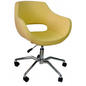 Ofis Koltuğu Döküm Süngerli Sarı Renk Suni Deri Örümcek Yıldız Ayaklı - 1