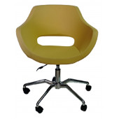 Ofis Koltuğu Döküm Süngerli Sarı Renk Suni Deri Örümcek Yıldız Ayaklı - 2