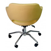 Ofis Koltuğu Döküm Süngerli Sarı Renk Suni Deri Örümcek Yıldız Ayaklı - 3