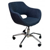 Ofis Koltuğu Döküm Süngerli Lacivert Renk Keten Kumaş Örümcek Yıldız Ayaklı - 1