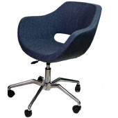 Ofis Koltuğu Döküm Süngerli Lacivert Renk Keten Kumaş Örümcek Yıldız Ayaklı - 2