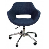 Ofis Koltuğu Döküm Süngerli Lacivert Renk Keten Kumaş Örümcek Yıldız Ayaklı - 3