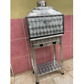 Paslanmaz Kömürlü Mangal Kalın Oluklu Lama Izgaralı 35x50 Cm Ebat - 1