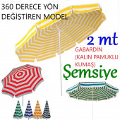 Öner Şemsiye Gabardin Kumaş (Çok Kalın PAMUKLU KUMAŞ) Plaj Balkon Bahçe Şemsiyesi 2 Metre Çapında. - 1