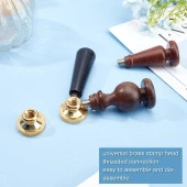 Ahşap Mum Mühürü Sapı Siyah Ağaç G11 Özel Tasarım M8 Dişli thumbnail 2