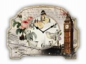 MBA MUTFAK-AHŞAP SAATLER-Saatler-MB BİG BEN TEMALI DUVAR SAATİ-KÜÇÜK-24x18x3 CM - 1