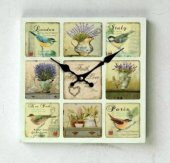 MBA MUTFAK-AHŞAP SAATLER-Saatler-MB KARE MUHTELİF TEMALI DUVAR SAATİ-KÜÇÜK-30x30x3,5 CM - 1