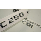 Benz C 250 4Matic CDI Bagaj Krom Metal 3M 3D Yazı Logo thumbnail 1