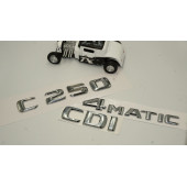 Benz C 250 4Matic CDI Bagaj Krom Metal 3M 3D Yazı Logo thumbnail 2