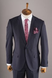 Sarar Interview Koyu Lacivert Slim Fit Takım Elbise - 4