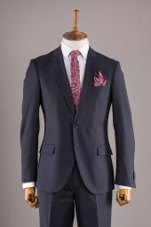 Sarar Interview Koyu Lacivert Slim Fit Takım Elbise - 8