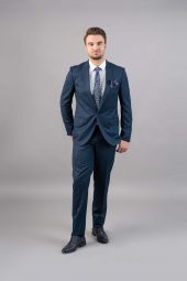 Sarar Interview Koyu Lacivert Slim Fit Takım Elbise - 9