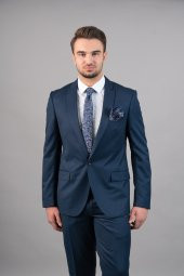 Sarar Interview Koyu Lacivert Slim Fit Takım Elbise - 10