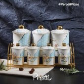 Perotti 14430 Standlı Porselen Baharat Takımı (Baharatlık Seti) - 1