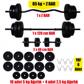 68 Kg Z-Bar Halter Seti Ve Dambıl Seti - 2