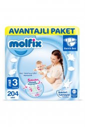 Molfix Bebek Bezi Avantajlı Paket Midi 3 Numara 204 Adet - 1