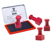 Mühür Kauçuk Alaşım Kırmızı Kaşe Kare 25x25mm thumbnail 1