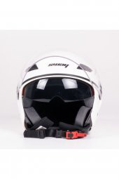 Sway 702b Yarım Kask Parlak Beyaz Güneş Vizörlü - 3