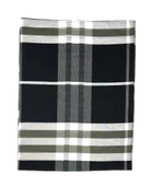 Burberry Ekose Desen %80 Yün , %20 Ipek,siyah Beyaz Kareli Şal 70x250 Cm Exaggerated Check - 5