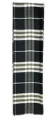 Burberry Ekose Desen %80 Yün , %20 Ipek,siyah Beyaz Kareli Şal 70x250 Cm Exaggerated Check - 3