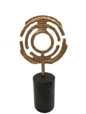 Crearthome Mermer Kaideli İkon Gold Obje 32x16 cm SZR-1924-AL - 1