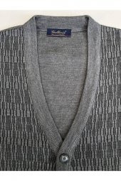 Galeria Çelik Örme Yün Akrilik Düğmeli Cep Detaylı Hırka - 11