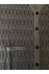 Galeria Çelik Örme Yün Akrilik Düğmeli Cep Detaylı Hırka - 12