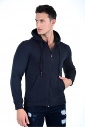 Kapüşonlu Fermuarlı Hoodie İçi Polarlı Kalın Sweathirt - 2