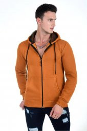 Kapüşonlu Fermuarlı Hoodie İçi Polarlı Kalın Sweathirt - 3