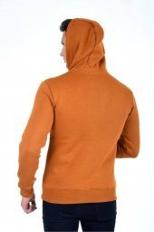 Kapüşonlu Fermuarlı Hoodie İçi Polarlı Kalın Sweathirt - 4