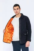 Erkek Regular Fit Düğmeli Çok Cepli Kapitoneli Kışlık Mont - 3