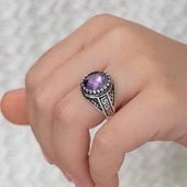 Gümüş Lila Zirkon Taşlı Çocuk Erkek Yüzük thumbnail 12