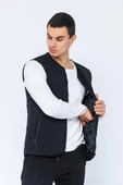 Erkek Regular Fit Bomber Yaka Fermuarlı Çok Cepli Kapitone Spor Yelek - 5