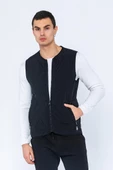 Erkek Regular Fit Bomber Yaka Fermuarlı Çok Cepli Kapitone Spor Yelek - 2