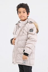 Benittokids Natural Kürklü Erkek Çocuk Kaban Bej 51237T - 2