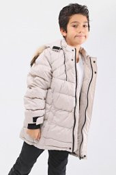 Benittokids Natural Kürklü Erkek Çocuk Kaban Bej 51237T - 4
