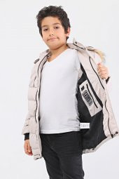 Benittokids Natural Kürklü Erkek Çocuk Kaban Bej 51237T - 5