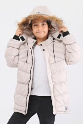 Benittokids Natural Kürklü Erkek Çocuk Kaban Bej 51237T - 7