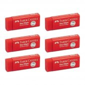 Kırmızı Slgi Orta Boy 6 Adet Faber Silgi Dust Kırmızı Orta Boy Kırmızı Okul Silgisi - 2