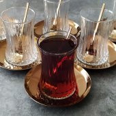 Paşabahçe 42901 Elysia Rose Gold Çay Bardak ve Kaşık Takımı- 18 Parça - 1