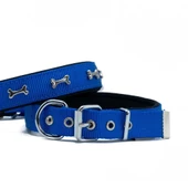 Doggie Konfor Dokuma Kemikli Boyun Tasması Royal Blue 2.5*37-45 cm (DSBT-2562 M) - 2