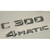 Benz C 300 4Matic Bagaj Krom Metal 3M 3D Yazı Logo - 3