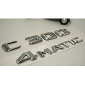 Benz C 300 4Matic Bagaj Krom Metal 3M 3D Yazı Logo - 4