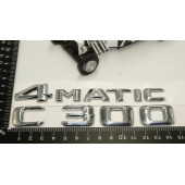 Benz C 300 4Matic Bagaj Krom Metal 3M 3D Yazı Logo - 5