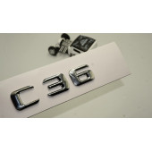Benz C36 Bagaj Krom Metal 3M 3D Yazı Logo thumbnail 1
