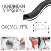Contacall Otomobil Fitili İki Kapı Arası Fitili Orta Direk Fitili 2 Metre Kendinden Yapışkanlı Rüzgar Azaltıcı Fitil - 5