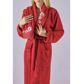 ALYA LÜKS NAKIŞLI PAMUKLU 2 PARÇA BORNOZ SETİ - 2