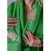 ALYA LÜKS NAKIŞLI PAMUKLU 2 PARÇA BORNOZ SETİ - 3