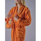 ALYA LÜKS NAKIŞLI PAMUKLU 2 PARÇA BORNOZ SETİ - 5