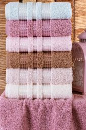 Stars 50x90 cm 6 lı Antibakteriyel El ve Yüz Havlu Seti | Pamuklu - 4